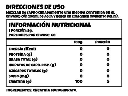 Creatine Monohydrate 60 Servicios - Body Bunny