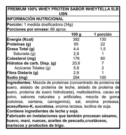 Proteina Whey Premium 5 Libras - USN 63 Servicios