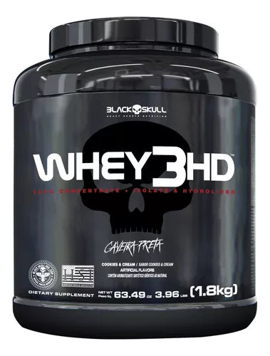 Proteina Whey 3HD 1.8 KILOS  45 Servicio Calavera Negra