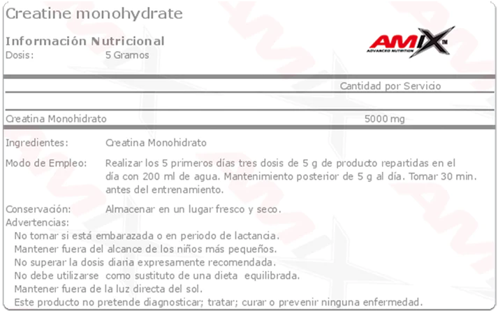 Creatina Monohydrate 300 Gr Amix