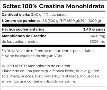 100% Creatina 88 Servicios 300 Gramos - Scitec Nutrucion
