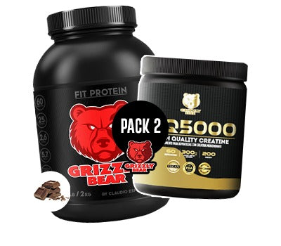 PROTEINA 4.4 LB  2 KILO + CREATINA GRIOZZLY 60 SERVICIO  SIN SABOR