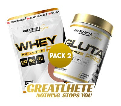 Pack Proteina Whey 60 Servicios + Glutamina Pro 80 Servicios - Greatlhete