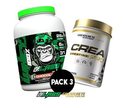 Pack 3 Proteina Whey Dr Labs  Creatina 50 Servicios Greathlete