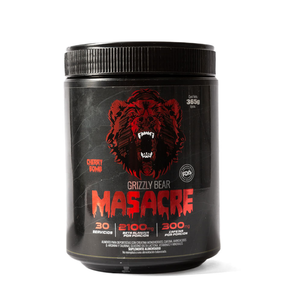 PRE WORKOUT MASACRE CHERRY BOMB GRIZZLYBEAR