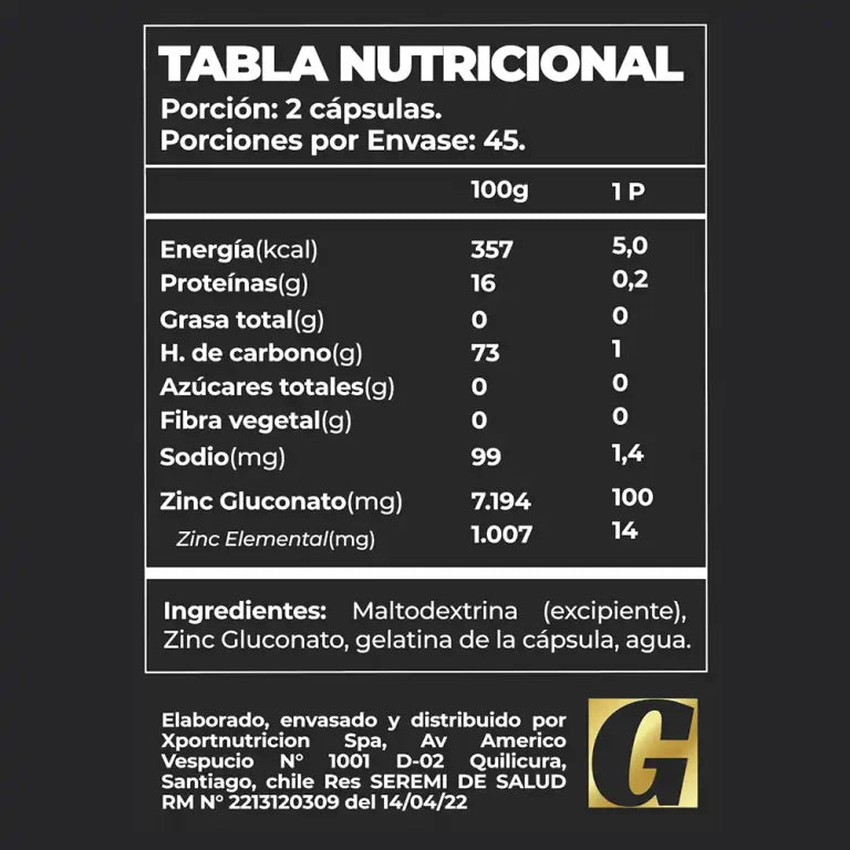 Zinc Pro Series – 100 capsulas